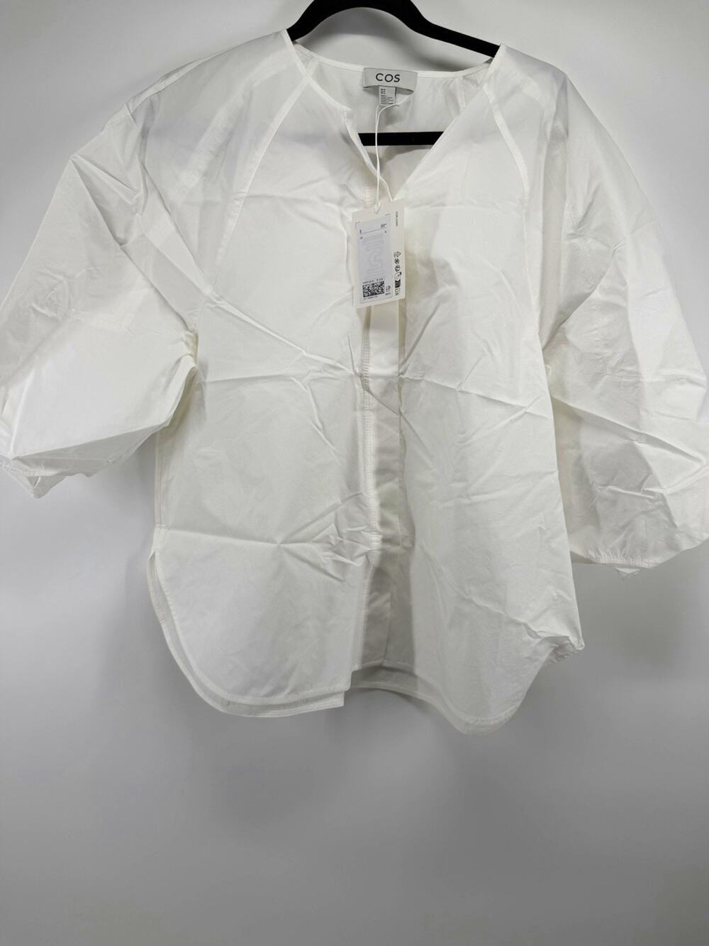 COS Women’s Sculptural Pima Cotton-Poplin Blouse 100% Cotton Size 12 NWT